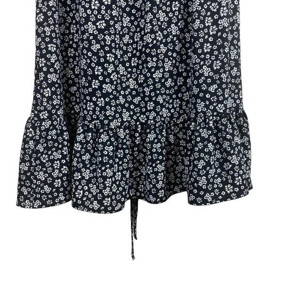 Zara Black White Floral Off Shoulder Midi Dress Ruffled With Rushing XS - Picture 8 of 15